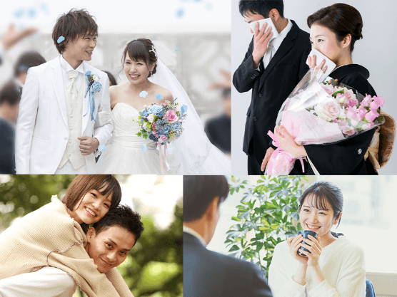 ご結婚された方、ご家族、地域の方々の笑顔